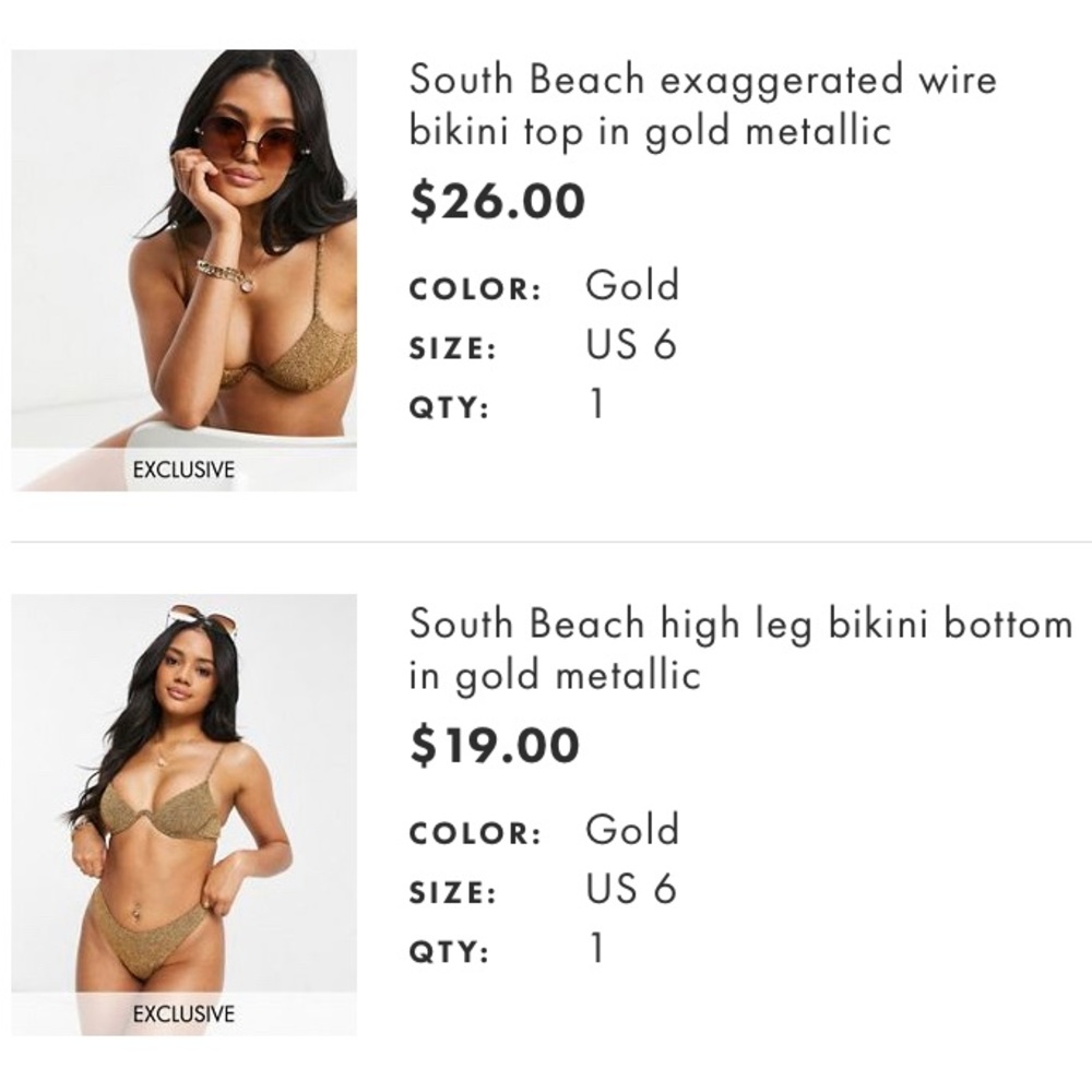 ✨✨ South Beach Gold Metallic Bikini - Picture 8 of 10